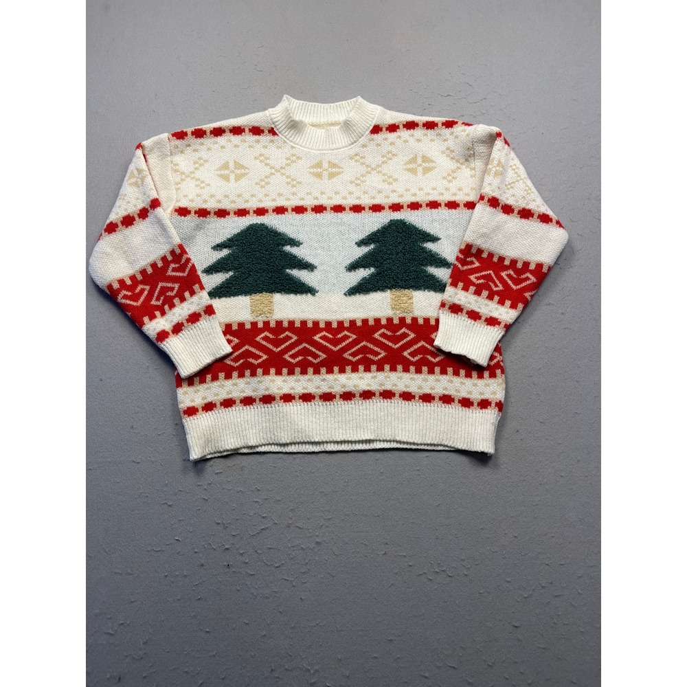 Unbranded Holiday Sweater Polyester White Red OS Women